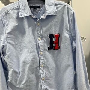 Tommy Hilfiger Blue Shirt with Red and Navy Logo